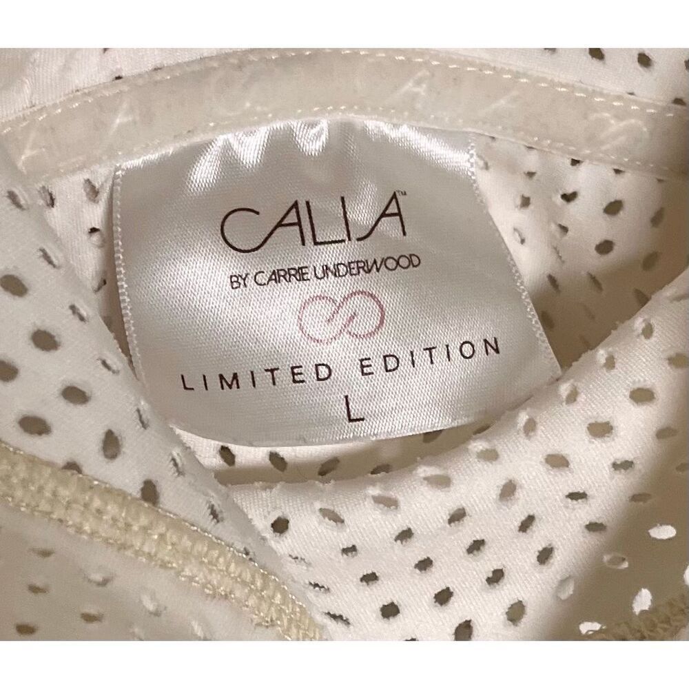 CALIA Limited Edition Perforated Fleuria Hooded Top Ivory Size Large Athletic - Picture 3 of 9